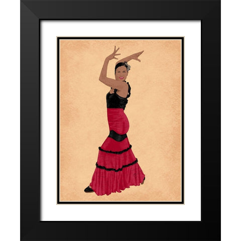 Flamingo Dancer 1 Black Modern Wood Framed Art Print with Double Matting by Prime, Marcus