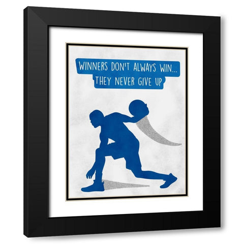 Never Give Up Black Modern Wood Framed Art Print with Double Matting by Prime, Marcus