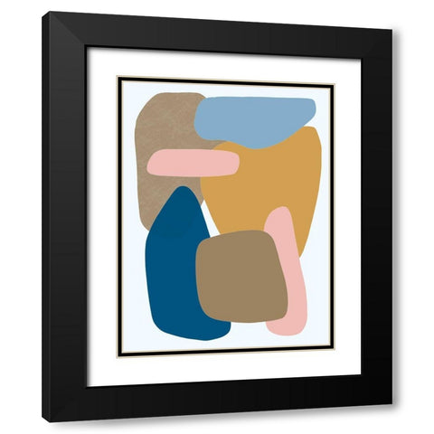 Merging Pastel Pebbles 1 Black Modern Wood Framed Art Print with Double Matting by Prime, Marcus