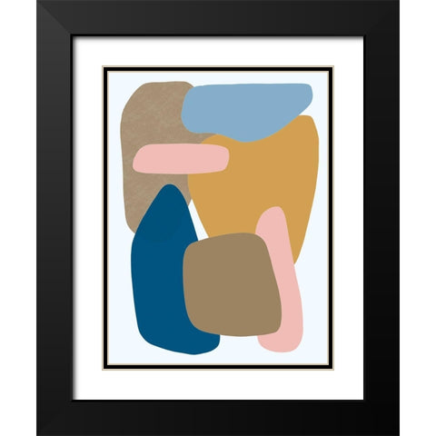 Merging Pastel Pebbles 1 Black Modern Wood Framed Art Print with Double Matting by Prime, Marcus