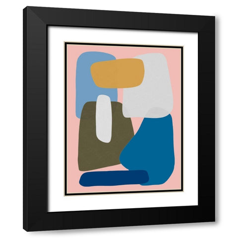 Merging Pastel Pebbles 2 Black Modern Wood Framed Art Print with Double Matting by Prime, Marcus