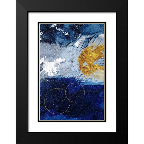 Indigo Gold Storm 1 Black Modern Wood Framed Art Print with Double Matting by Prime, Marcus