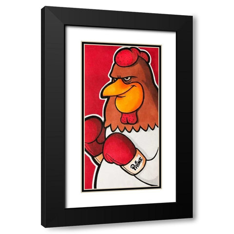 Rooster Battle 2 Black Modern Wood Framed Art Print with Double Matting by Prime, Marcus