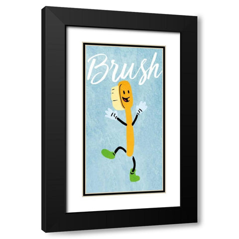 Brush Dance Black Modern Wood Framed Art Print with Double Matting by Prime, Marcus
