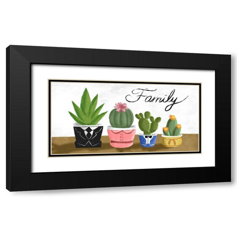 Succulent Family 1 Black Modern Wood Framed Art Print with Double Matting by Prime, Marcus