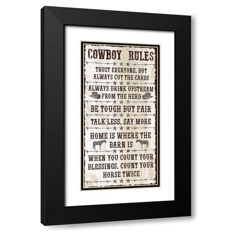 Tough Cowboy Rules Black Modern Wood Framed Art Print with Double Matting by Prime, Marcus