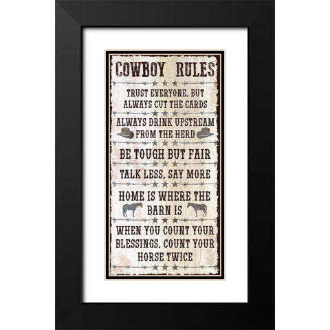 Tough Cowboy Rules Black Modern Wood Framed Art Print with Double Matting by Prime, Marcus