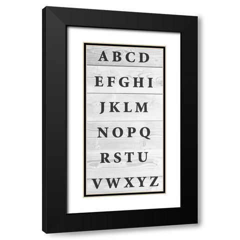 Alphabet Wood Black Modern Wood Framed Art Print with Double Matting by Prime, Marcus