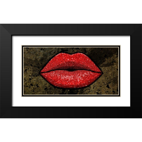 Glitter Kiss 2 Black Modern Wood Framed Art Print with Double Matting by Prime, Marcus