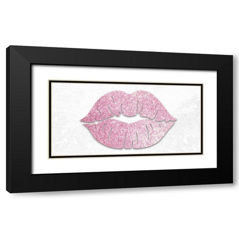 Pink Glitter Kiss Black Modern Wood Framed Art Print with Double Matting by Prime, Marcus