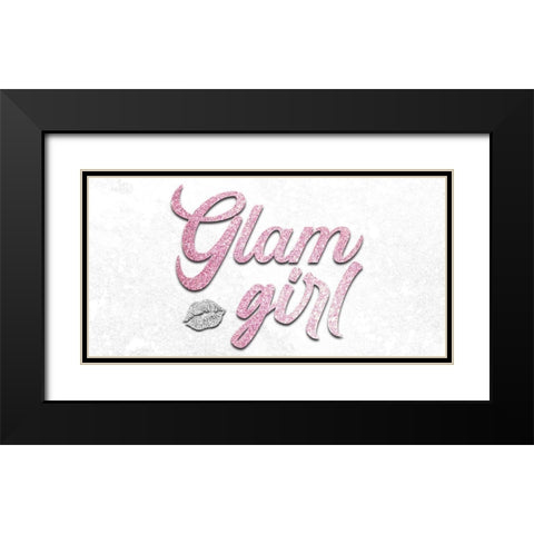 Pink Glamor Girl Black Modern Wood Framed Art Print with Double Matting by Prime, Marcus