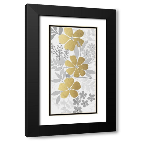 Floral Golden Bunch 1 Black Modern Wood Framed Art Print with Double Matting by Prime, Marcus