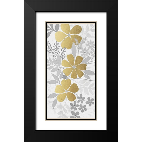 Floral Golden Bunch 1 Black Modern Wood Framed Art Print with Double Matting by Prime, Marcus