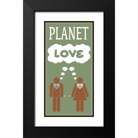 Planet Love Black Modern Wood Framed Art Print with Double Matting by Prime, Marcus