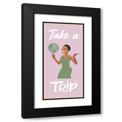 Take A Trip Black Modern Wood Framed Art Print with Double Matting by Prime, Marcus