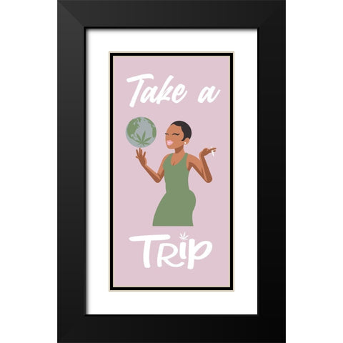 Take A Trip Black Modern Wood Framed Art Print with Double Matting by Prime, Marcus