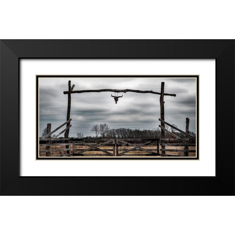 Cattle Ranch Black Modern Wood Framed Art Print with Double Matting by Prime, Marcus