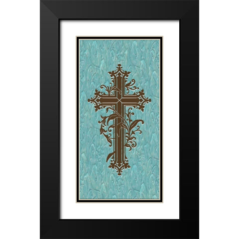 Marble Cross Black Modern Wood Framed Art Print with Double Matting by Prime, Marcus
