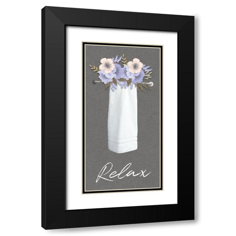 Relax Floral Towel 2 Black Modern Wood Framed Art Print with Double Matting by Prime, Marcus