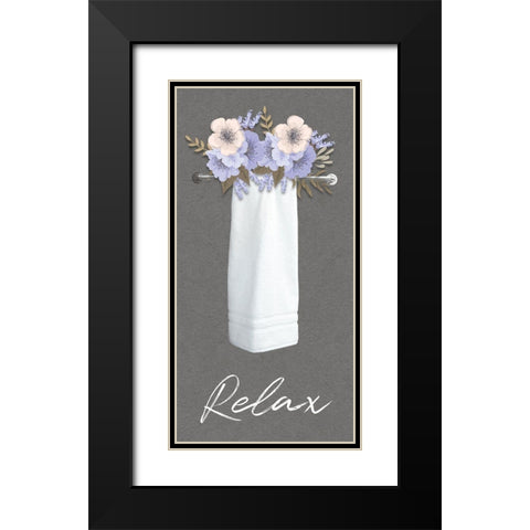 Relax Floral Towel 2 Black Modern Wood Framed Art Print with Double Matting by Prime, Marcus