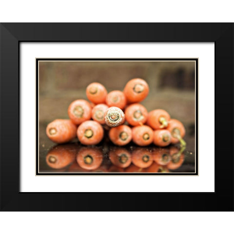 Carrots Black Modern Wood Framed Art Print with Double Matting by Reed, Michele