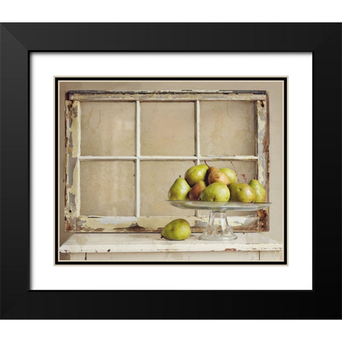 Window Pears Black Modern Wood Framed Art Print with Double Matting by Reed, Michele