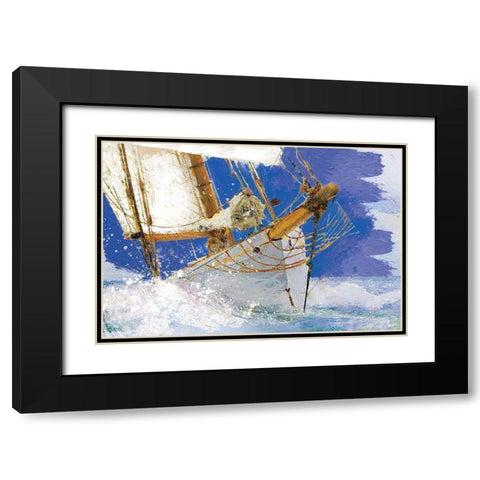 Sailing 2 Black Modern Wood Framed Art Print with Double Matting by Miller, Savannah