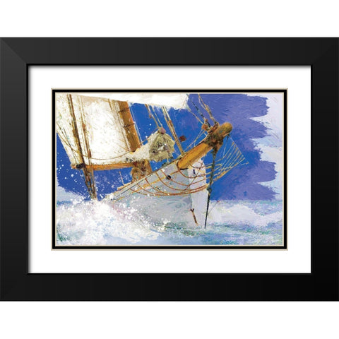 Sailing 2 Black Modern Wood Framed Art Print with Double Matting by Miller, Savannah
