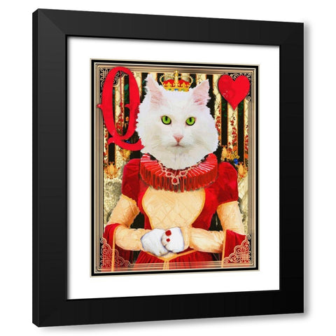 Queen of Hearts Black Modern Wood Framed Art Print with Double Matting by Miller, Savannah