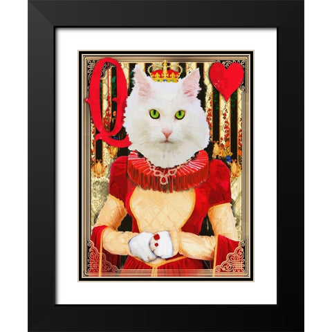 Queen of Hearts Black Modern Wood Framed Art Print with Double Matting by Miller, Savannah