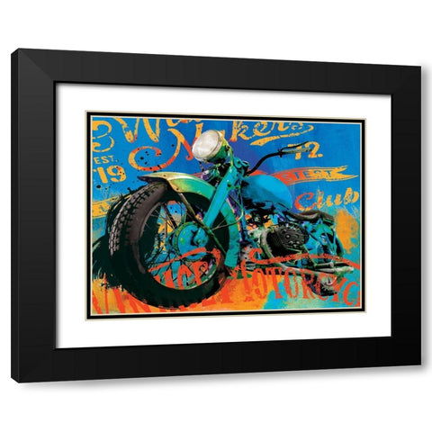 Vintage Bikes Black Modern Wood Framed Art Print with Double Matting by Miller, Savannah