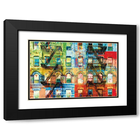 Bowery Block Black Modern Wood Framed Art Print with Double Matting by Miller, Savannah