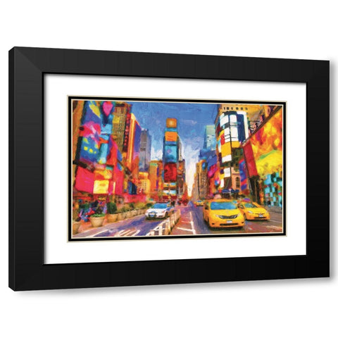 Square That Never Sleeps Black Modern Wood Framed Art Print with Double Matting by Miller, Savannah
