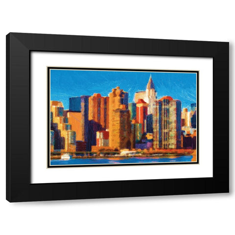 Metro Sunset Black Modern Wood Framed Art Print with Double Matting by Miller, Savannah