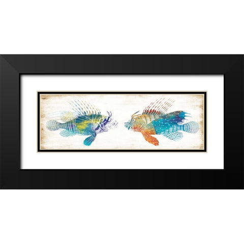 Fish Kiss Black Modern Wood Framed Art Print with Double Matting by Villa, Milli