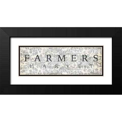 Farmers Market Black Modern Wood Framed Art Print with Double Matting by Villa, Milli
