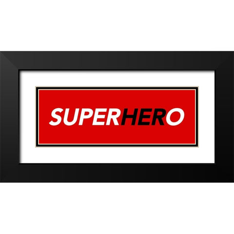SuperHERo Red Black Modern Wood Framed Art Print with Double Matting by Villa, Mlli