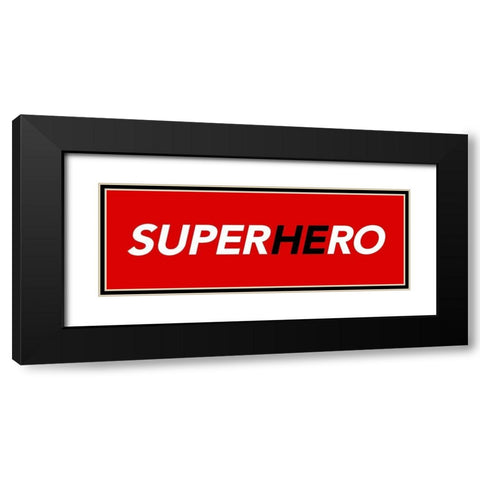 SuperHEro Red Black Modern Wood Framed Art Print with Double Matting by Villa, Mlli