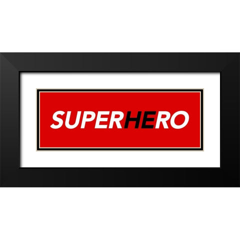SuperHEro Red Black Modern Wood Framed Art Print with Double Matting by Villa, Mlli