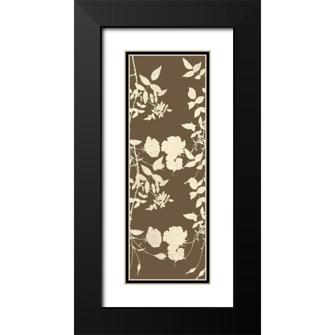 Brown Floral Black Modern Wood Framed Art Print with Double Matting by Villa, Mlli