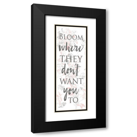 Blush In The Wind Words Two Black Modern Wood Framed Art Print with Double Matting by Villa, Mlli