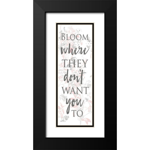 Blush In The Wind Words Two Black Modern Wood Framed Art Print with Double Matting by Villa, Mlli