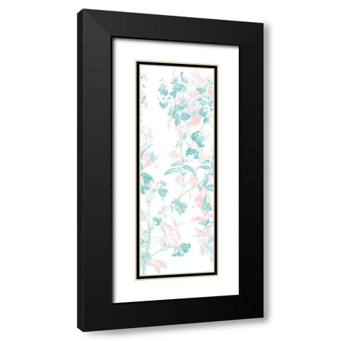 Blush Teal In The Wind Black Modern Wood Framed Art Print with Double Matting by Villa, Mlli