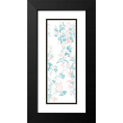 Blush Teal In The Wind Black Modern Wood Framed Art Print with Double Matting by Villa, Mlli