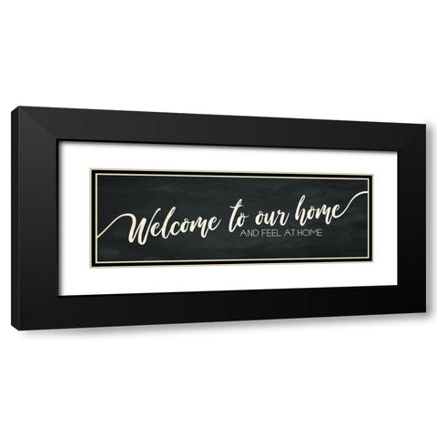 Welcome To Our Home Black Modern Wood Framed Art Print with Double Matting by Villa, Mlli
