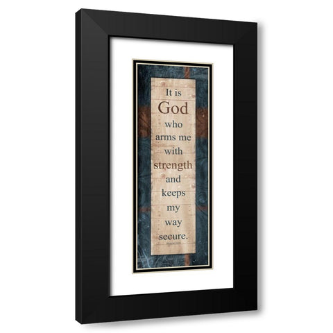 God Strength Black Modern Wood Framed Art Print with Double Matting by Villa, Mlli