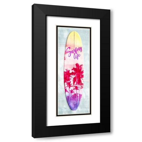 Surf Palms Black Modern Wood Framed Art Print with Double Matting by Villa, Mlli