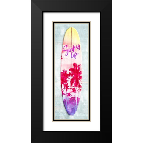 Surf Palms Black Modern Wood Framed Art Print with Double Matting by Villa, Mlli