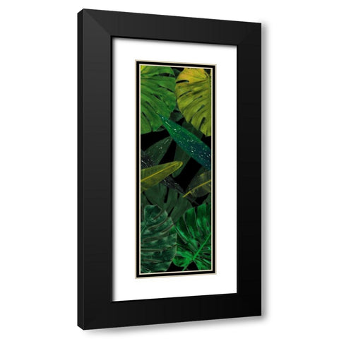 Green Palms Black Mate Black Modern Wood Framed Art Print with Double Matting by Villa, Mlli