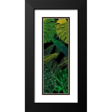 Green Palms Black Mate Black Modern Wood Framed Art Print with Double Matting by Villa, Mlli